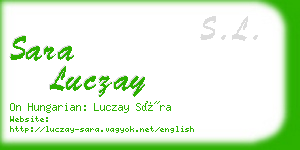 sara luczay business card